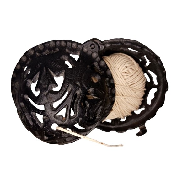 Antique Cast Iron Twine String Holder Footed Dispenser Mercantile Country Store - Picture 2 of 5